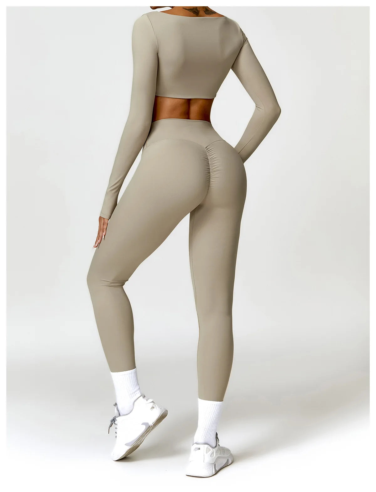 Long Sleeve Crop Top & High-Waist Leggings