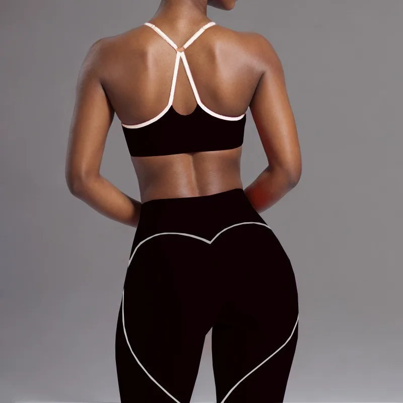 Seamless High Elasticity Yoga Bra Pants Set