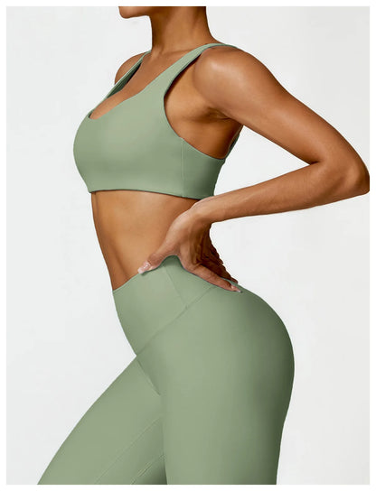 Long Sleeve Crop Top & High-Waist Leggings