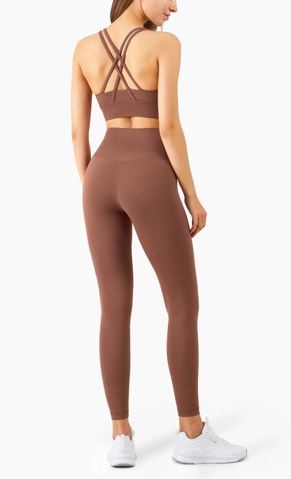 Cross-Back Sports Bra & High-Waist Leggings