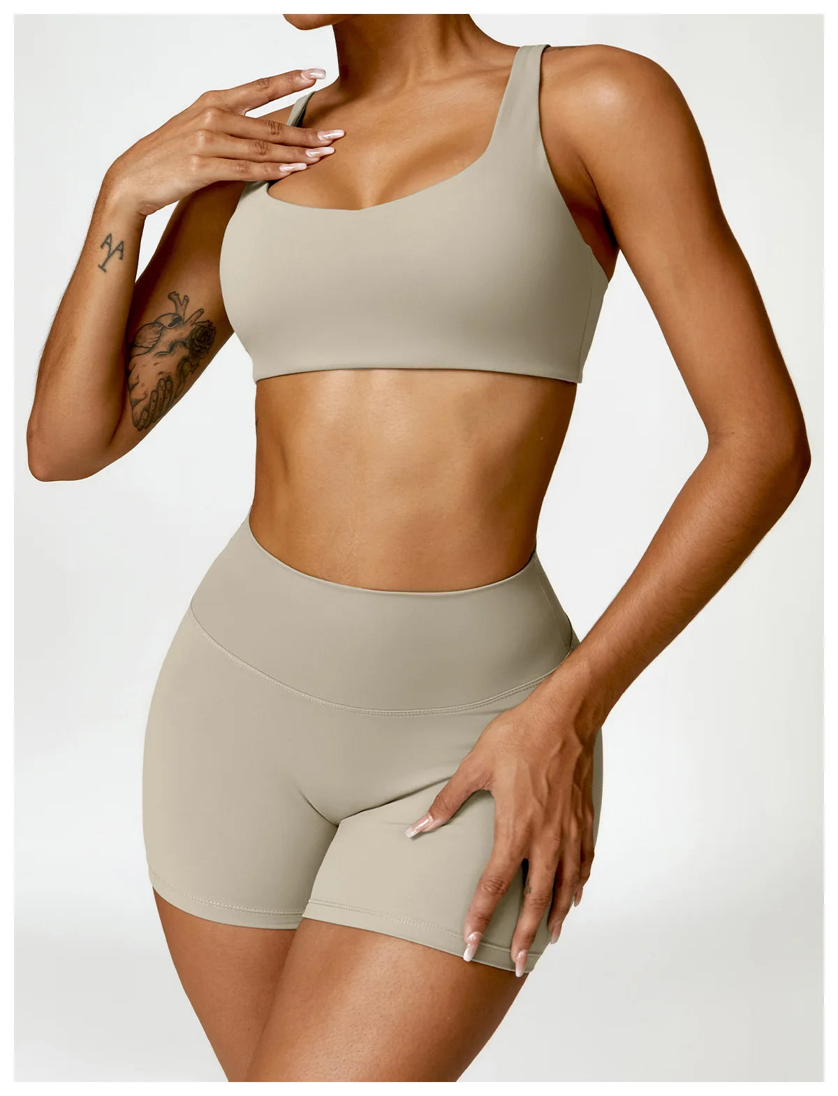 Long Sleeve Crop Top & High-Waist Leggings