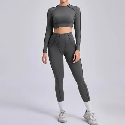 High Waist Skinny Breathable Seamless Yoga Set