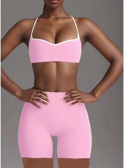 Seamless High Elasticity Yoga Bra Pants Set