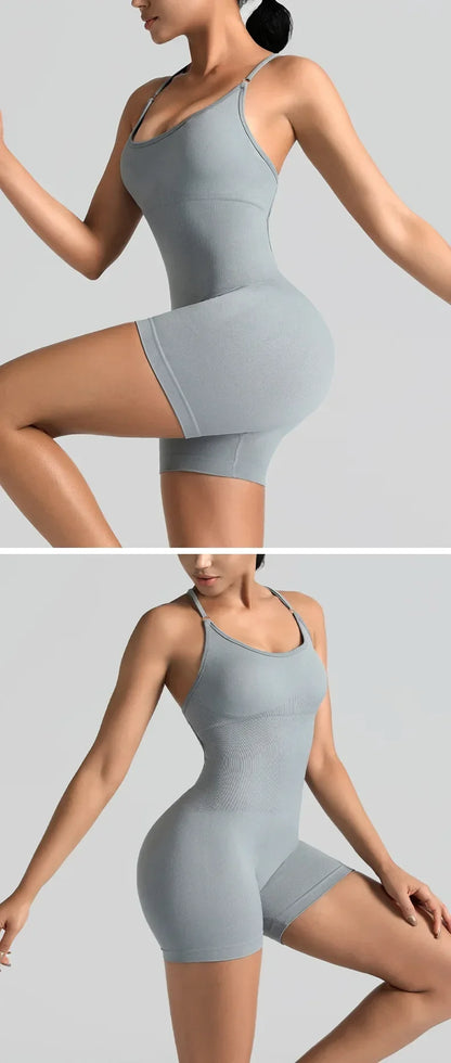 One Piece Cross Adjustable Sexy Fitness Jumpsuit