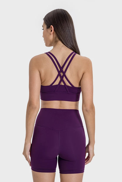 Push-Up Sports Bra High Waist Yoga Shorts Set