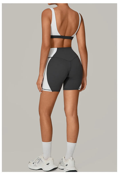 Women's Spliced Sports High Waist Yoga Set