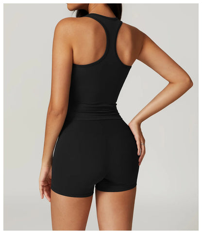 Short Sleeve Female Yoga Short Skirt Tracksuit