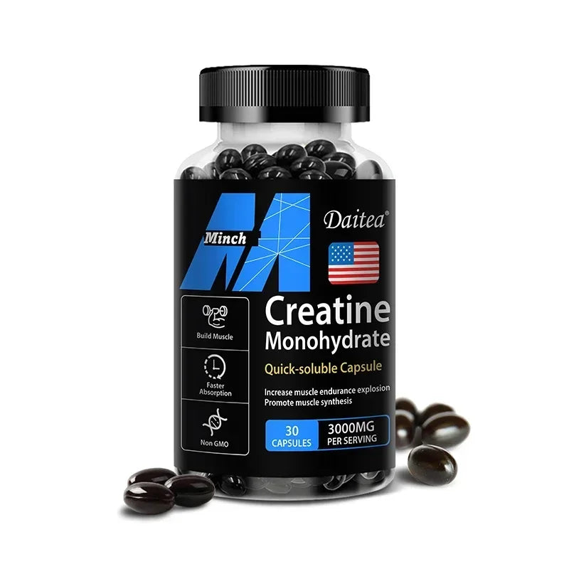 Creatine Monohydrate 3000mg Capsules for Fitness