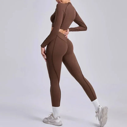 High Waist Skinny Breathable Seamless Yoga Set