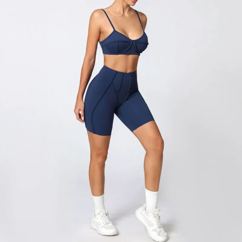High Waisted Peach Hip Quick Drying Sports Bra Suits
