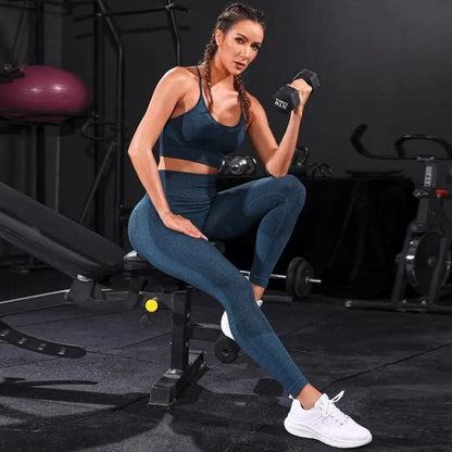 High Waist 2 Pieces Women's Seamless Tracksuit