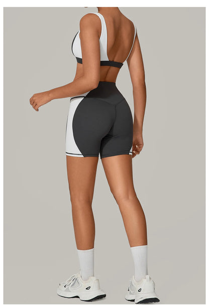 Women's Spliced Sports High Waist Yoga Set