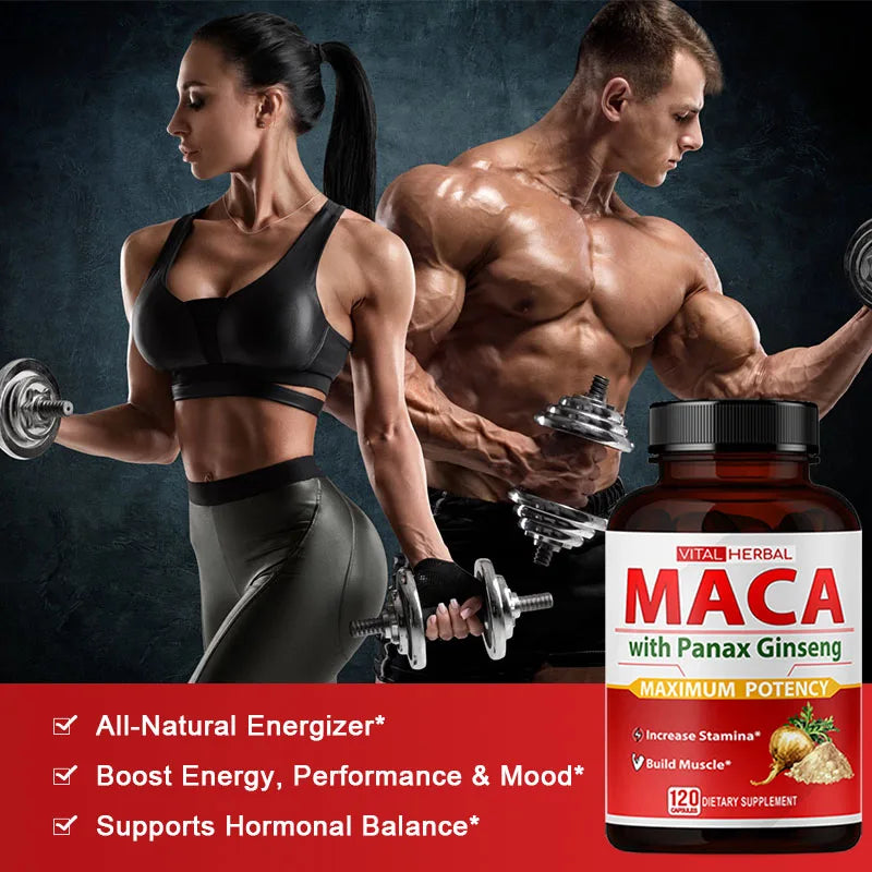 Maca and Ginseng Sports Supplement Capsules