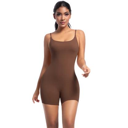 Seamless Jumpsuit Romper Backless Set