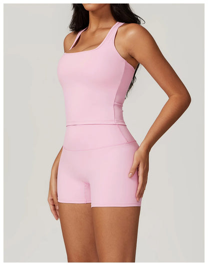 Short Sleeve Female Yoga Short Skirt Tracksuit