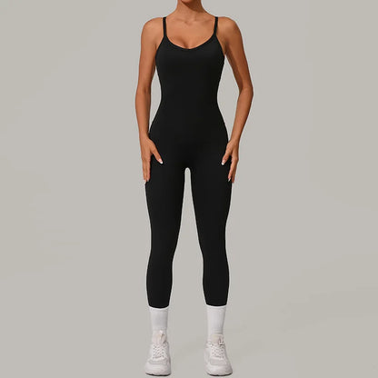 U-Neck Adjustable High-Waisted One Piece Bodysuit