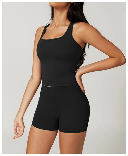 Short Sleeve Female Yoga Short Skirt Tracksuit