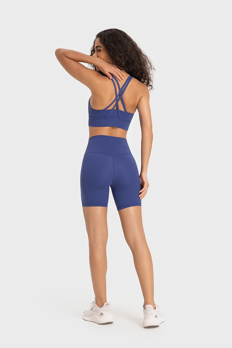 Push-Up Sports Bra High Waist Yoga Shorts Set