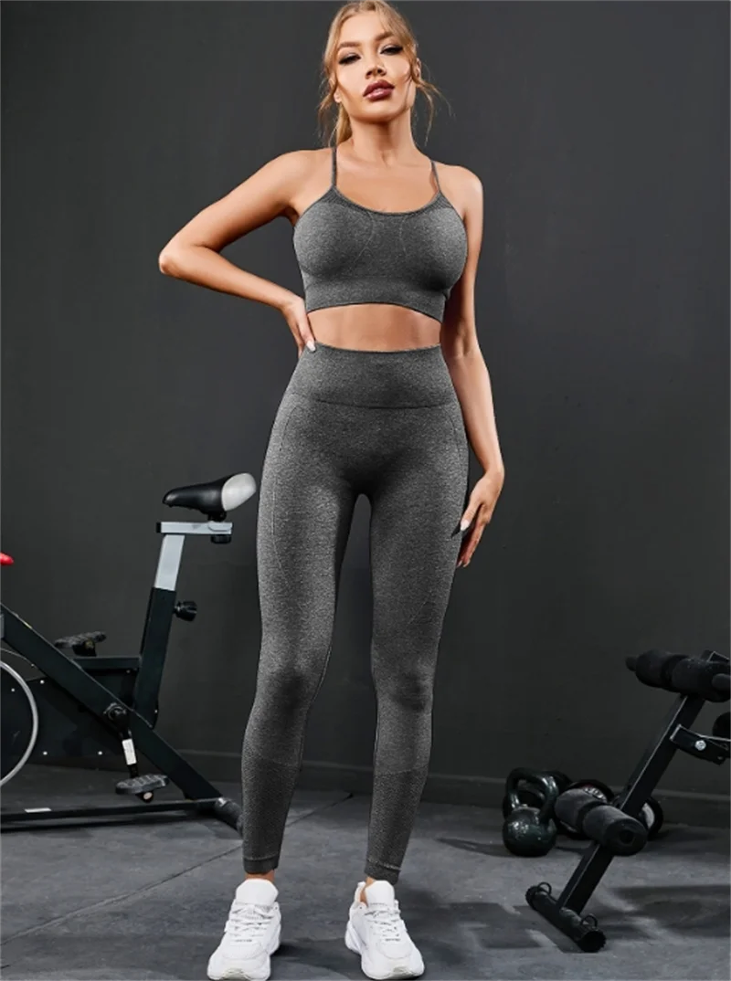 High Waist 2 Pieces Women's Seamless Tracksuit