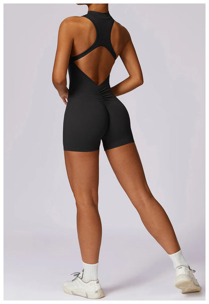 Scrunch Sporty Short Jumpsuit with Bar Suit
