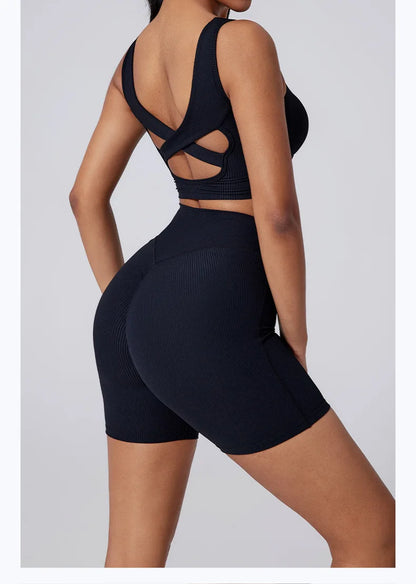 Seamless High Waist Ruching Gym Shorts