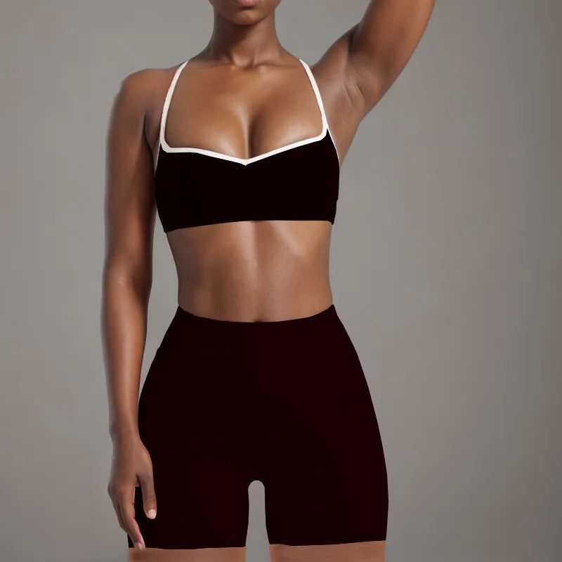 Seamless High Elasticity Yoga Bra Pants Set