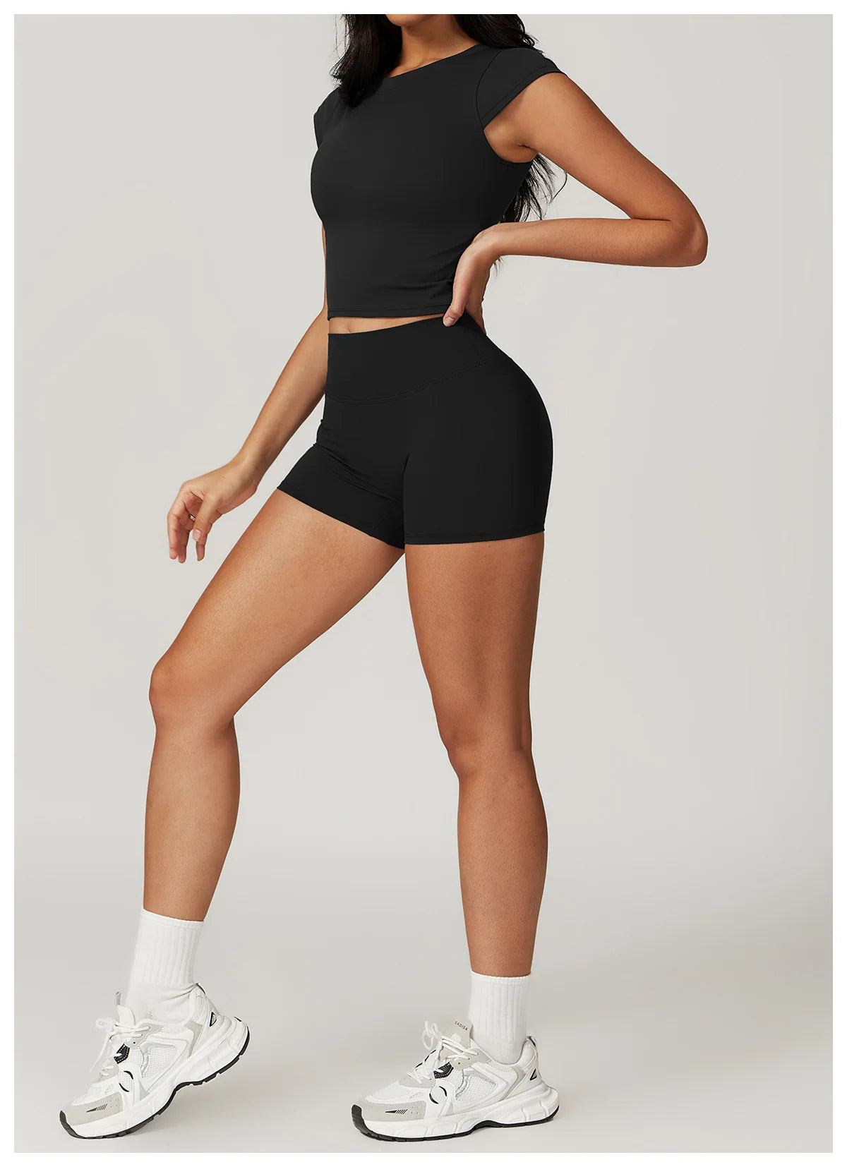 Short Sleeve Female Yoga Short Skirt Tracksuit