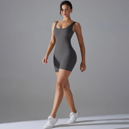 Hip Lift One-piece Backless Workout Jumpsuit Yoga Set