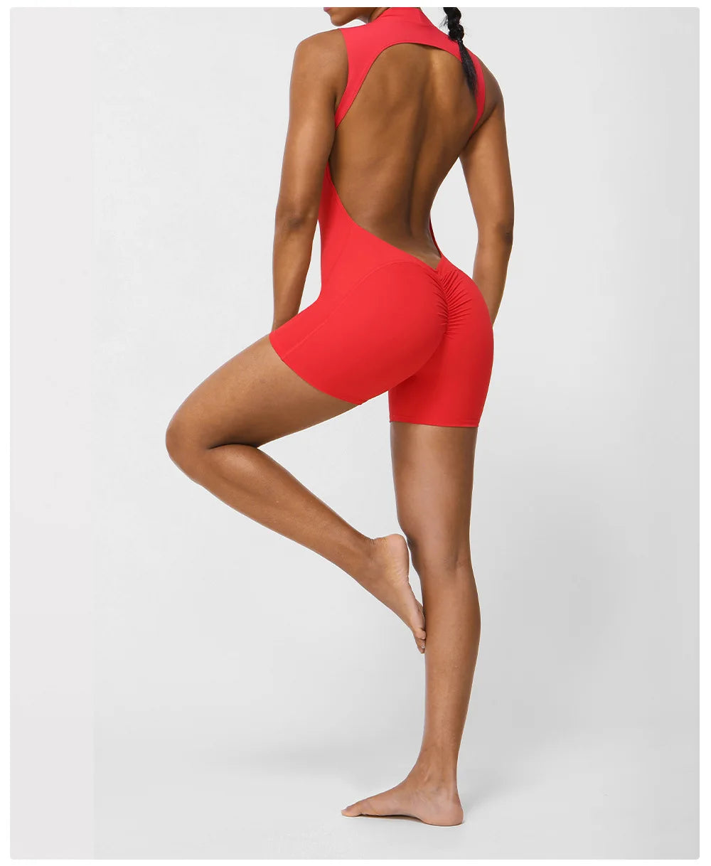 Sexy Back V Jumpsuits Women's Tracksuit Yoga Set