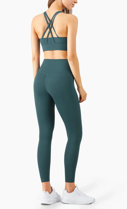 Cross-Back Sports Bra & High-Waist Leggings