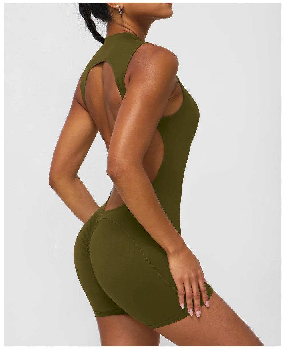 Sexy Back V Jumpsuits Women's Tracksuit Yoga Set