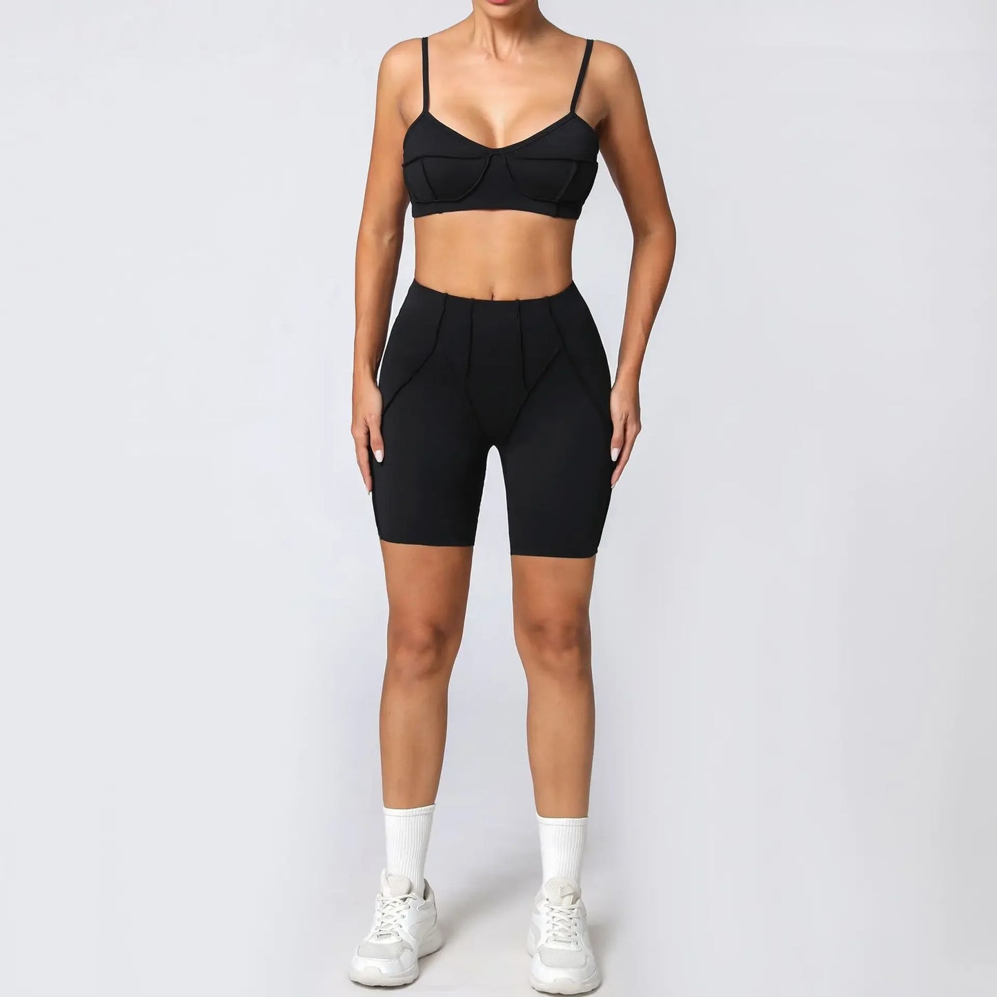 High Waisted Peach Hip Quick Drying Sports Bra Suits