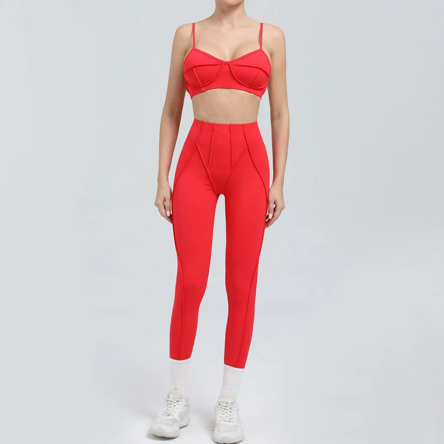 High Waisted Peach Hip Quick Drying Sports Bra Suits