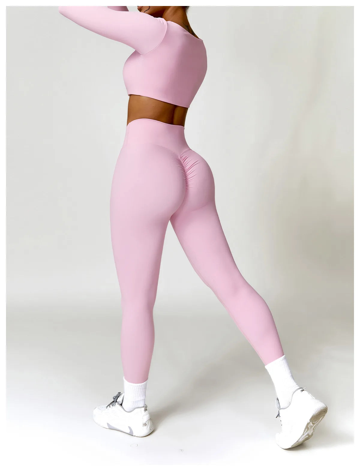 Long Sleeve Crop Top & High-Waist Leggings