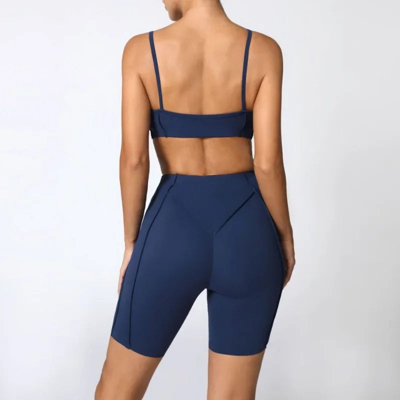 High Waisted Peach Hip Quick Drying Sports Bra Suits