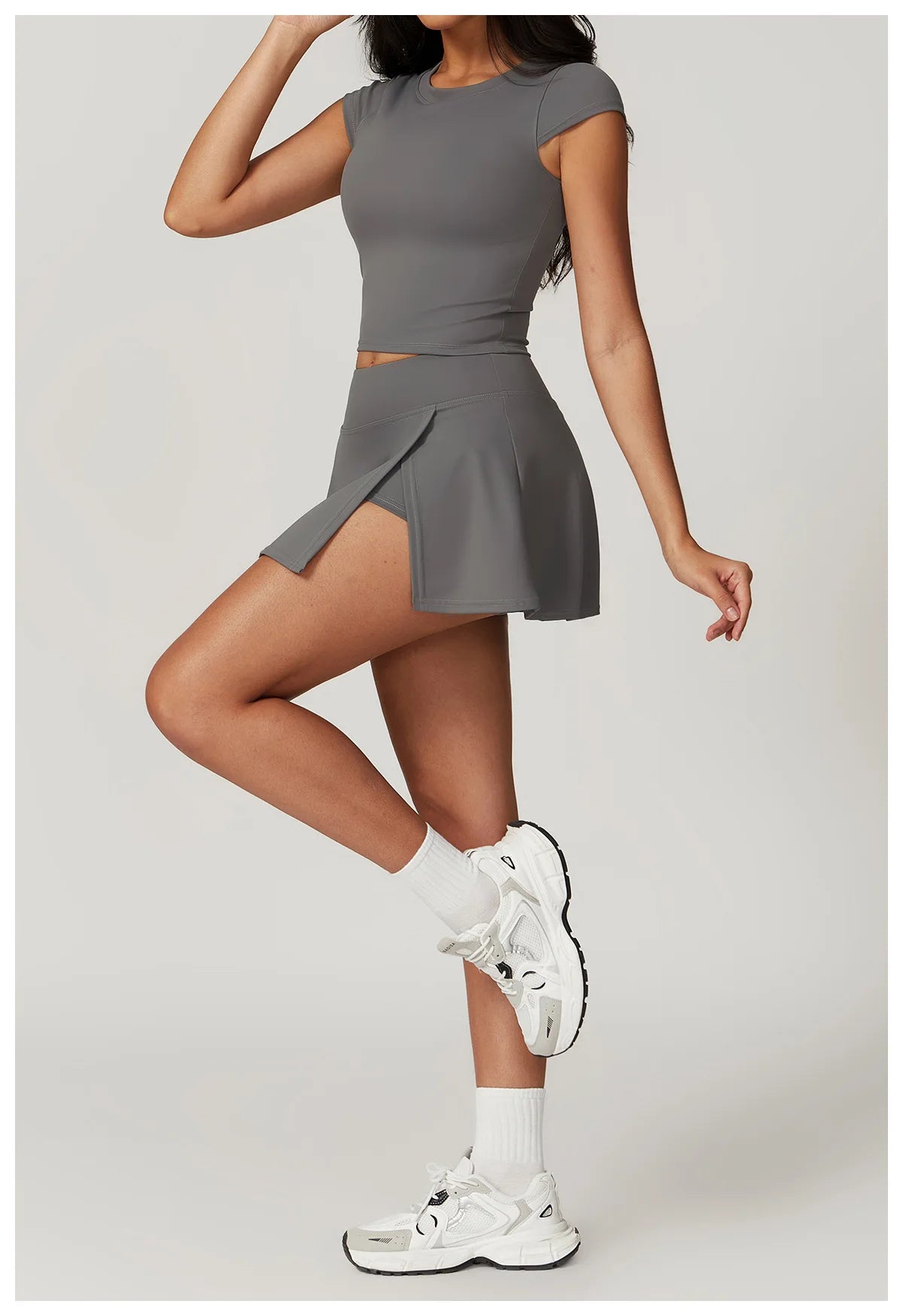 Short Sleeve Female Yoga Short Skirt Tracksuit