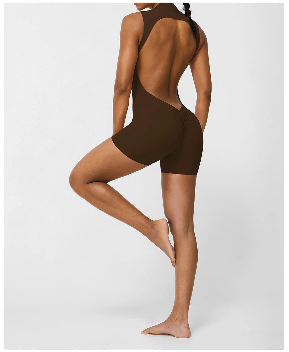 Sexy Back V Jumpsuits Women's Tracksuit Yoga Set
