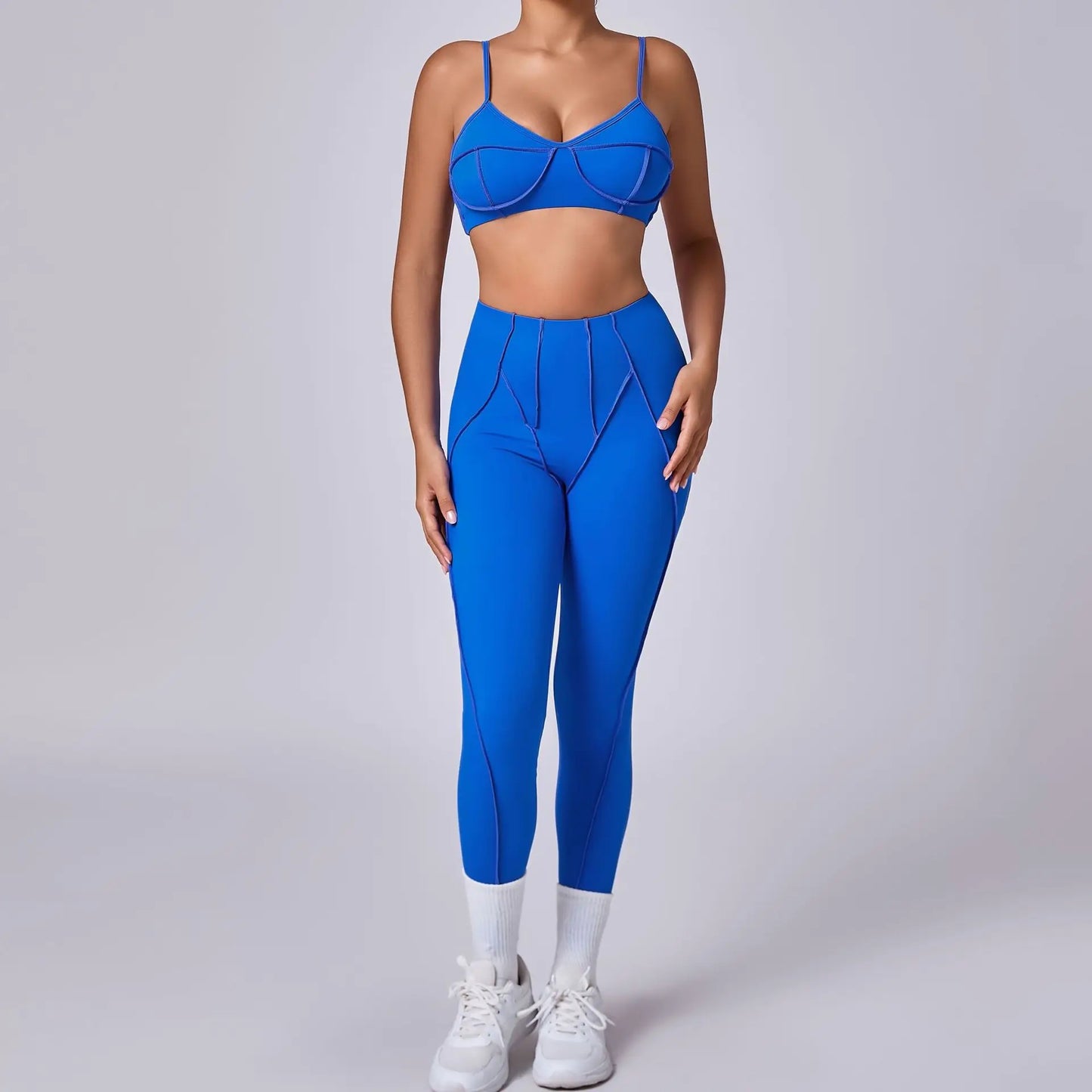 High Waisted Peach Hip Quick Drying Sports Bra Suits