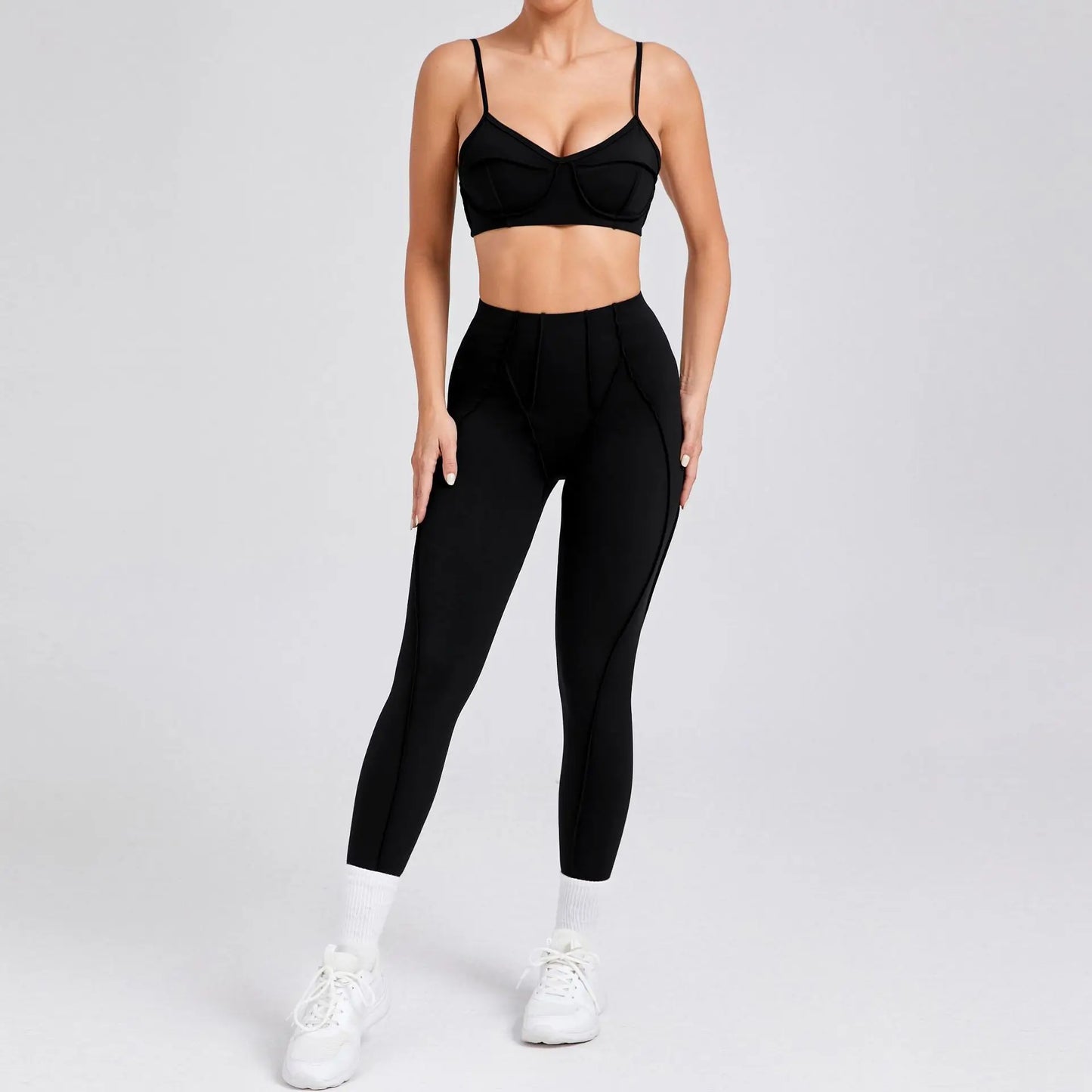 High Waisted Peach Hip Quick Drying Sports Bra Suits