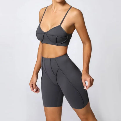 High Waisted Peach Hip Quick Drying Sports Bra Suits