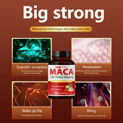 Maca and Ginseng Sports Supplement Capsules
