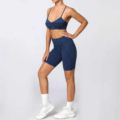 High Waisted Peach Hip Quick Drying Sports Bra Suits