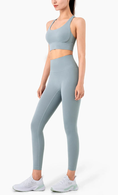 Cross-Back Sports Bra & High-Waist Leggings