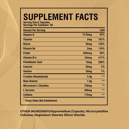Pre-Workout Supplement with Creatine Monohydrate