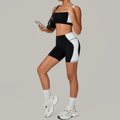Women's Spliced Sports High Waist Yoga Set