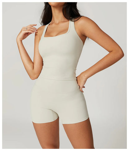 Short Sleeve Female Yoga Short Skirt Tracksuit