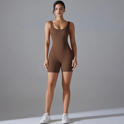 Hip Lift One-piece Backless Workout Jumpsuit Yoga Set