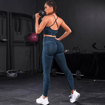High Waist 2 Pieces Women's Seamless Tracksuit