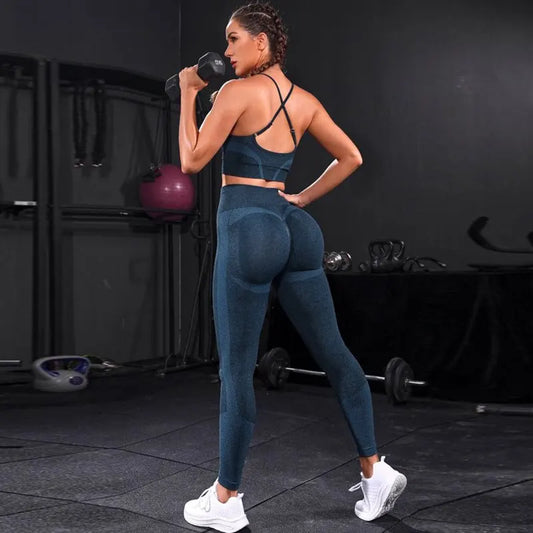 High Waist 2 Pieces Women's Seamless Tracksuit