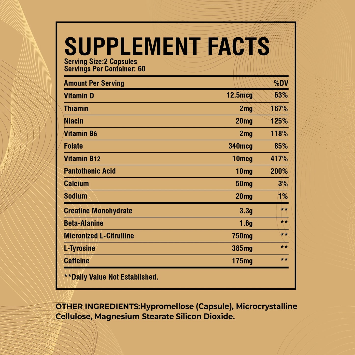 Pre-Workout Supplement with Creatine Monohydrate